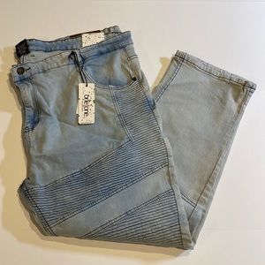 One Point The be SZ 46 x 30 Moto Denim Blue Jeans New D15